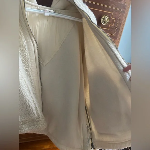 FP Movement by Free People Oversized Cream Teddy Zip Jacket - Picture 4 of 14